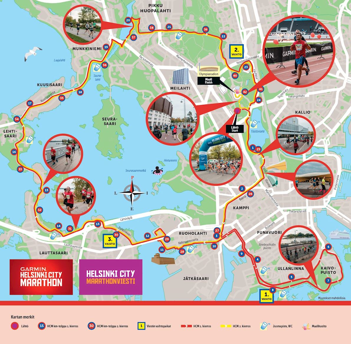 Helsinki City Running Day Route Map