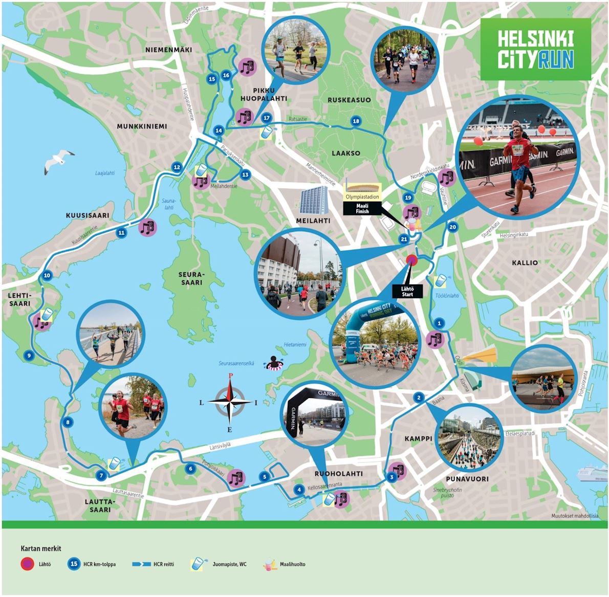 Helsinki City Running Day Mappa del percorso