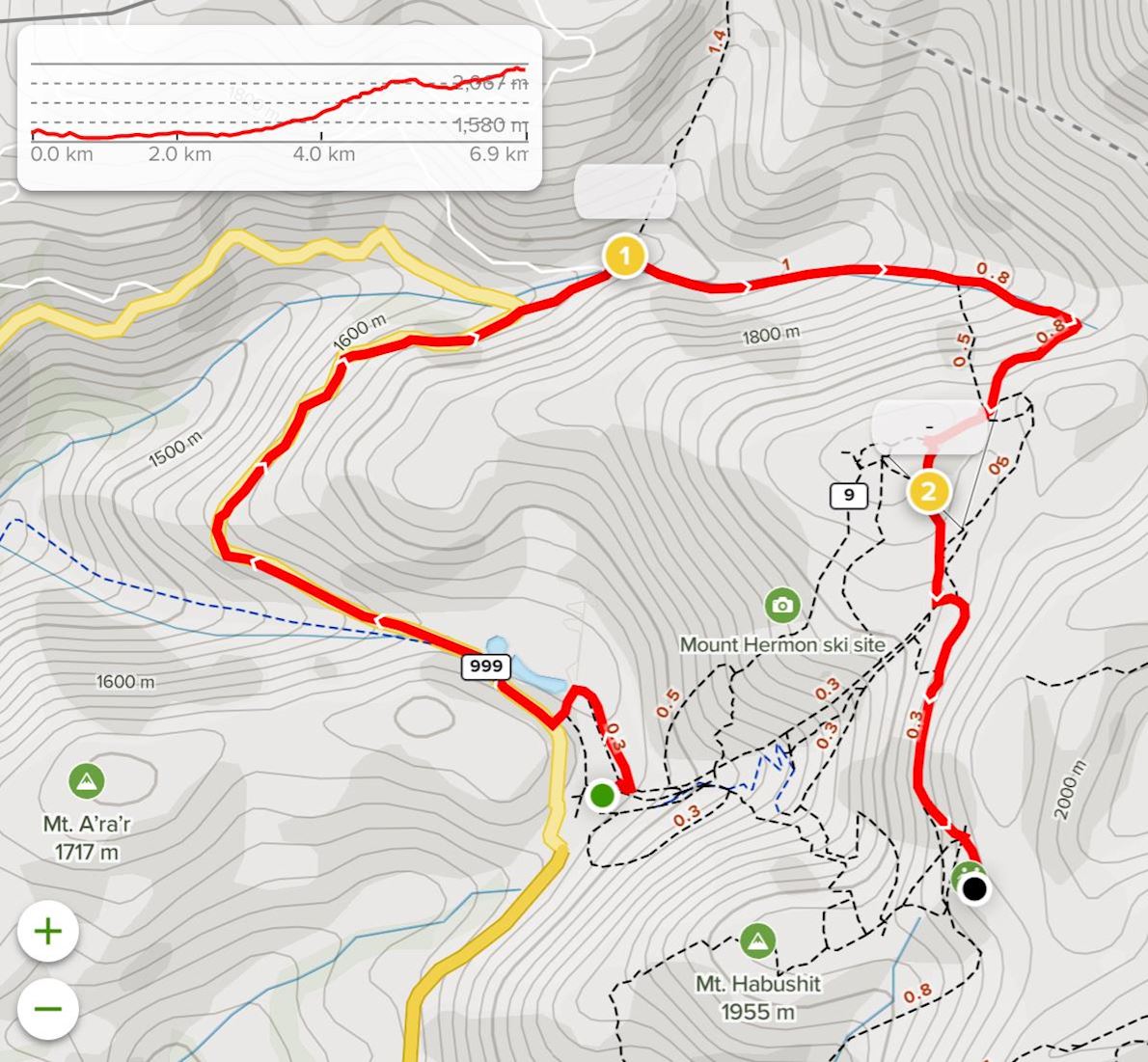 Hermon Challenge Routenkarte