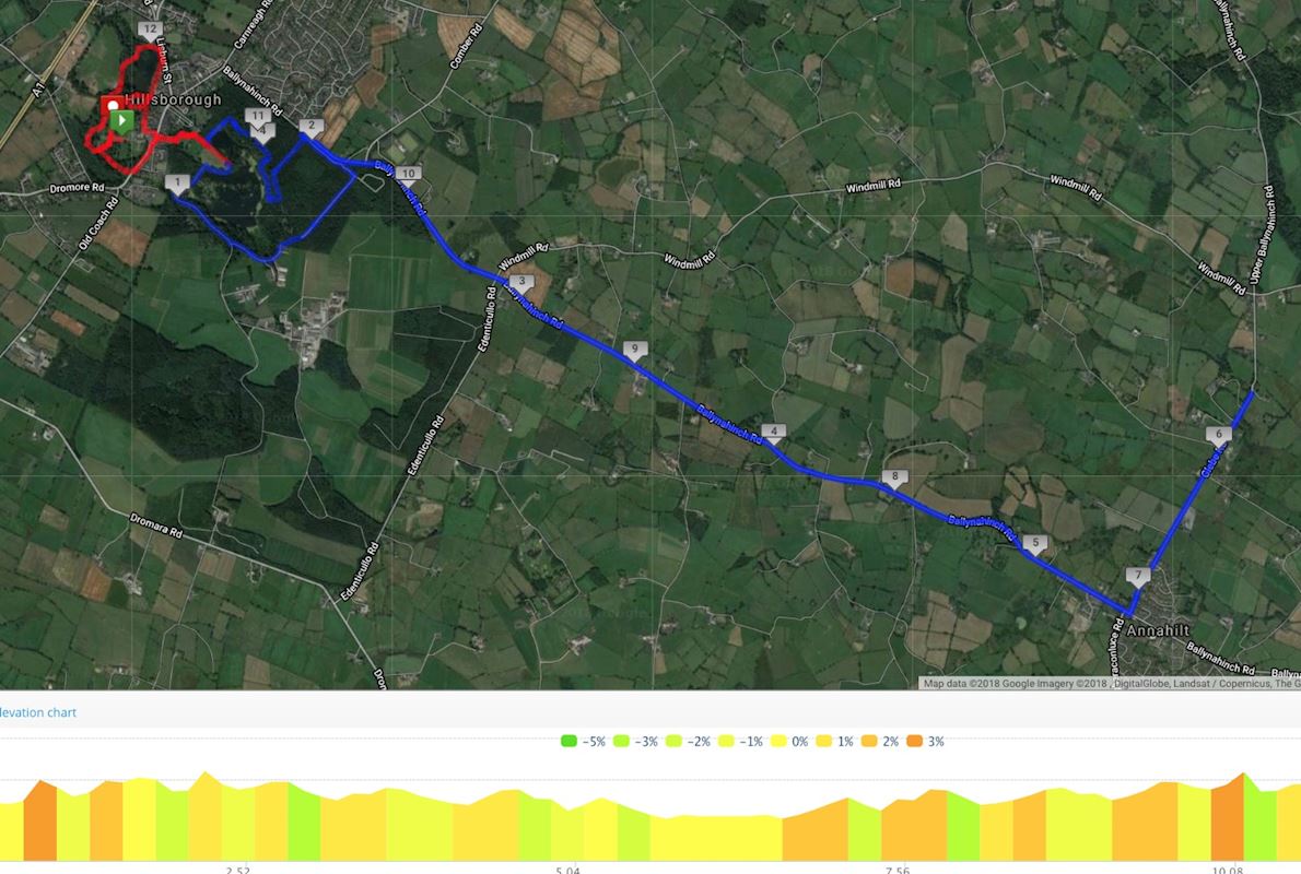 Hillsborough Castle & Gardens Running Festival Mappa del percorso