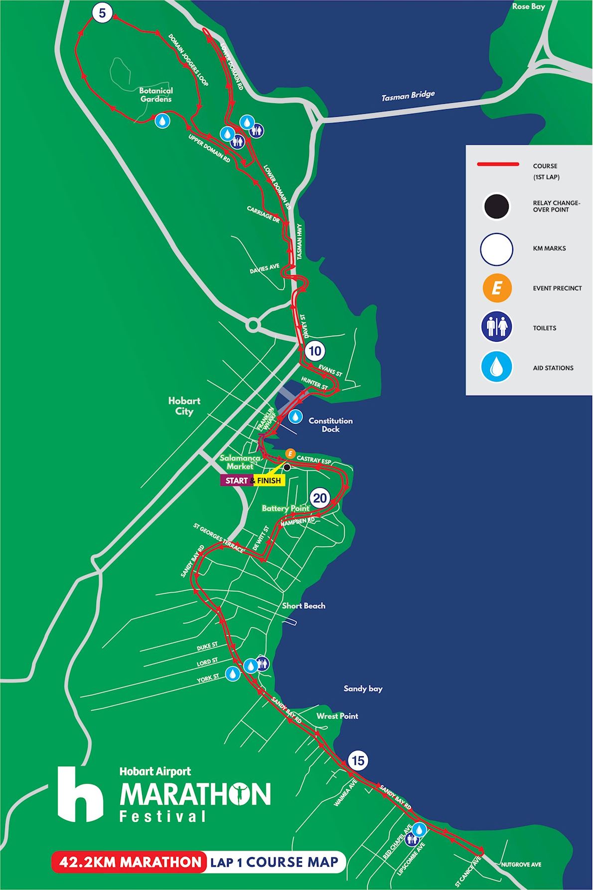 Hobart Airport Marathon Festival 路线图