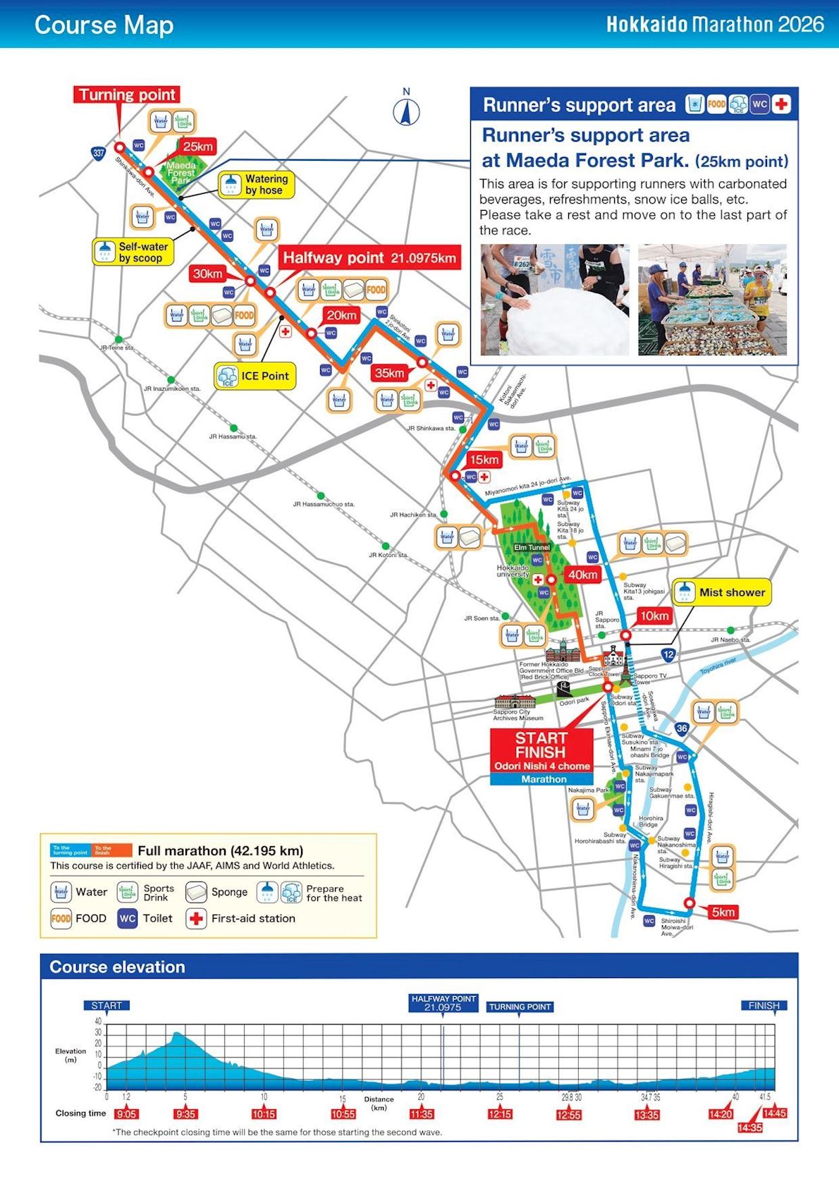 Hokkaido Marathon MAPA DEL RECORRIDO DE