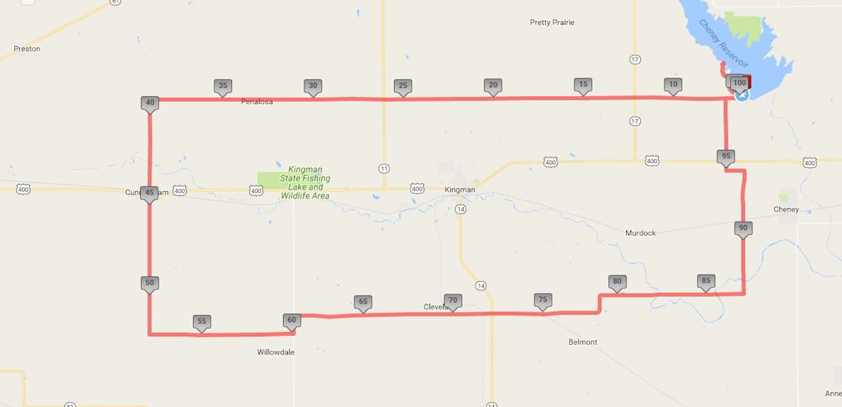 Honey Badger 100 Mile Ultra Road Race Mappa del percorso
