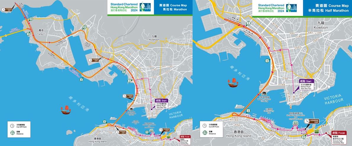 Standard Chartered Hong Kong Marathon Routenkarte
