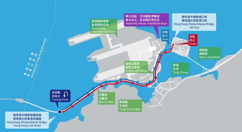 Hong Kong-Zhuhai-Macau Bridge Half Marathon 路线图