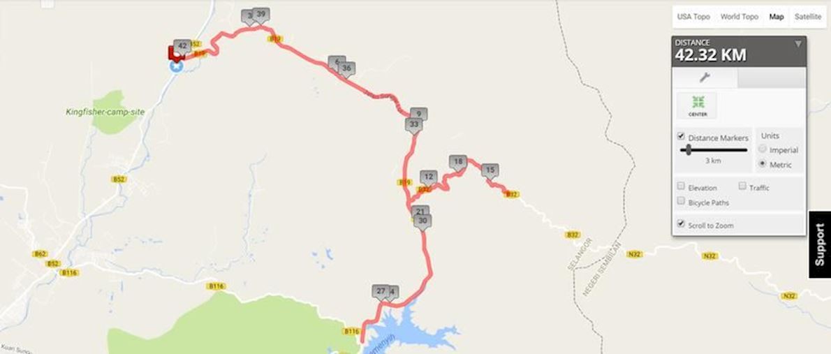 Hulu Langat Marathon Route Map