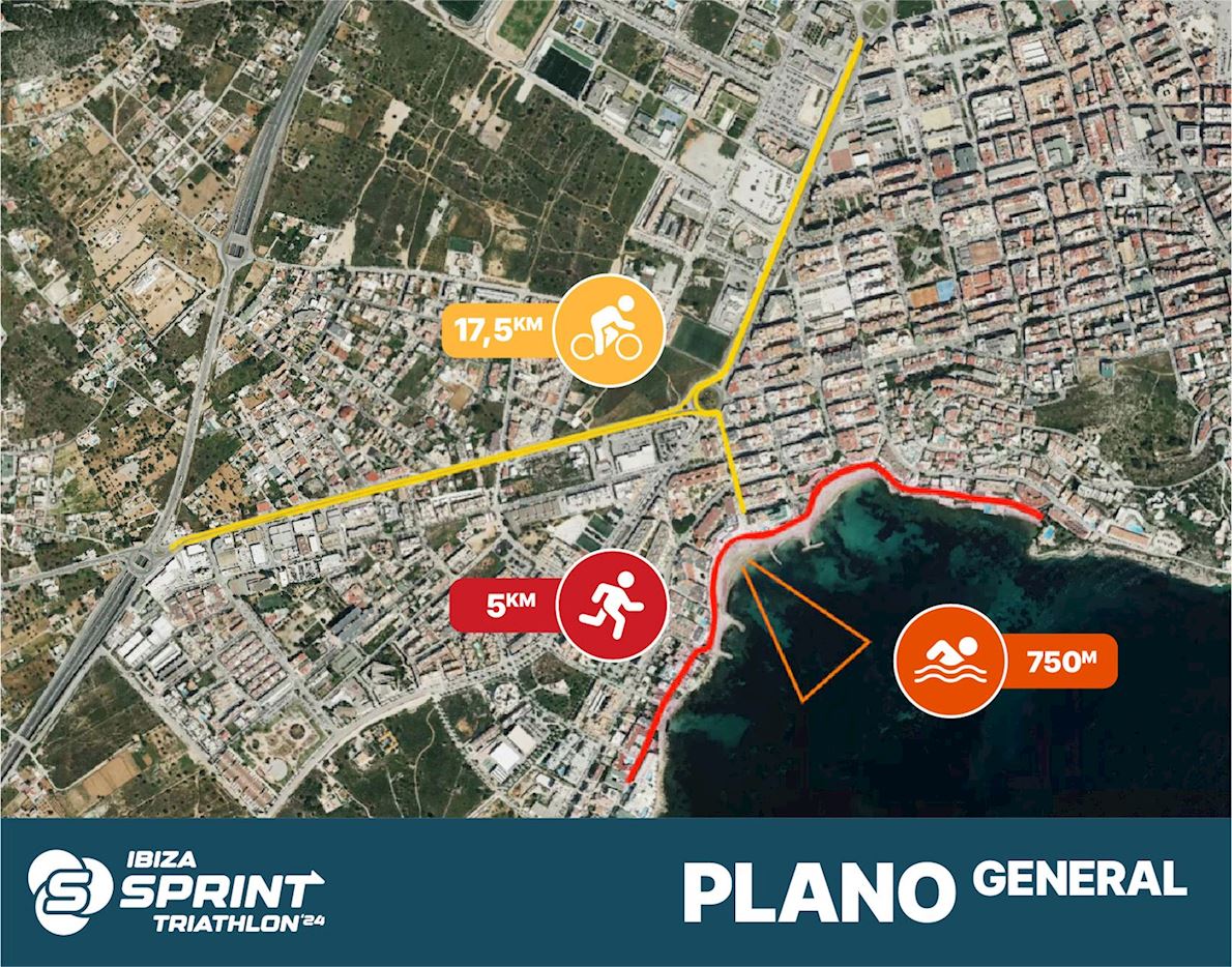 Ibiza Sprint Triathlon Routenkarte
