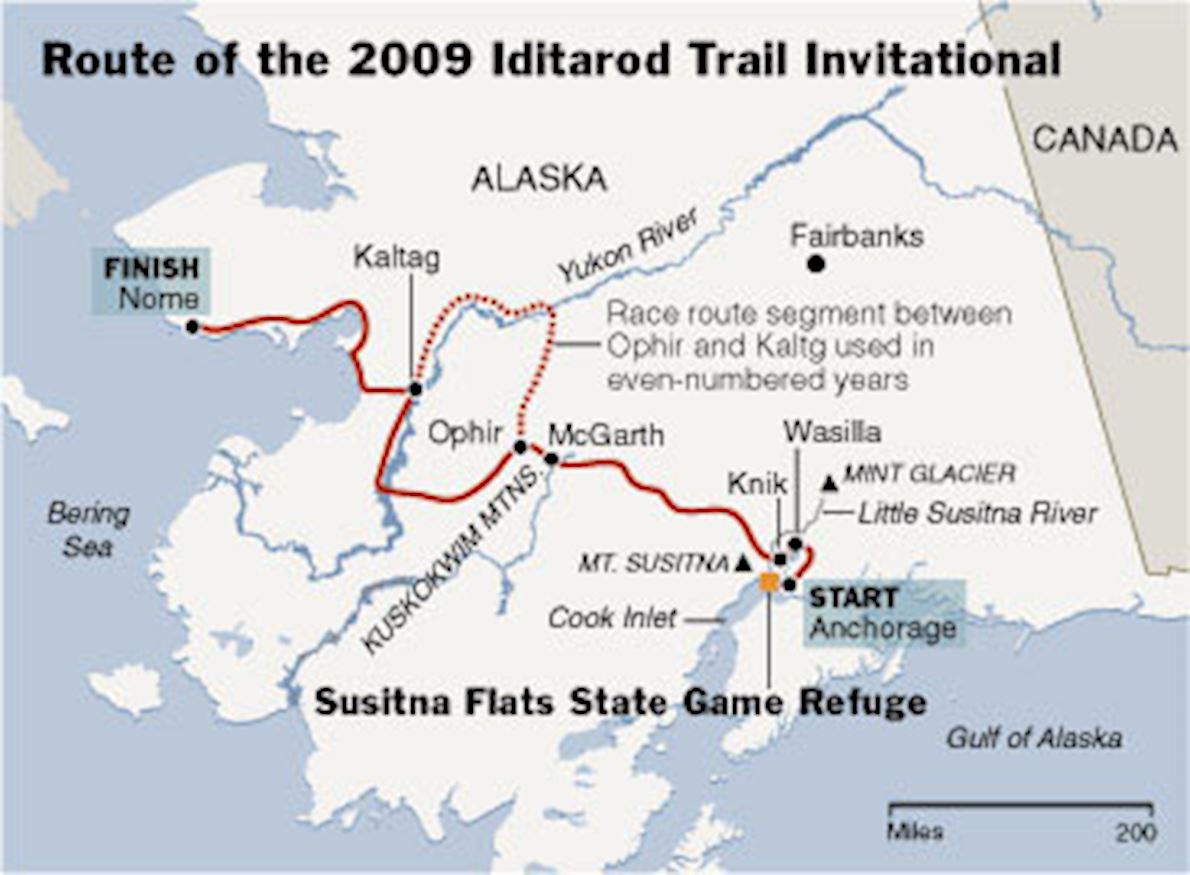 Printable Iditarod Trail Map