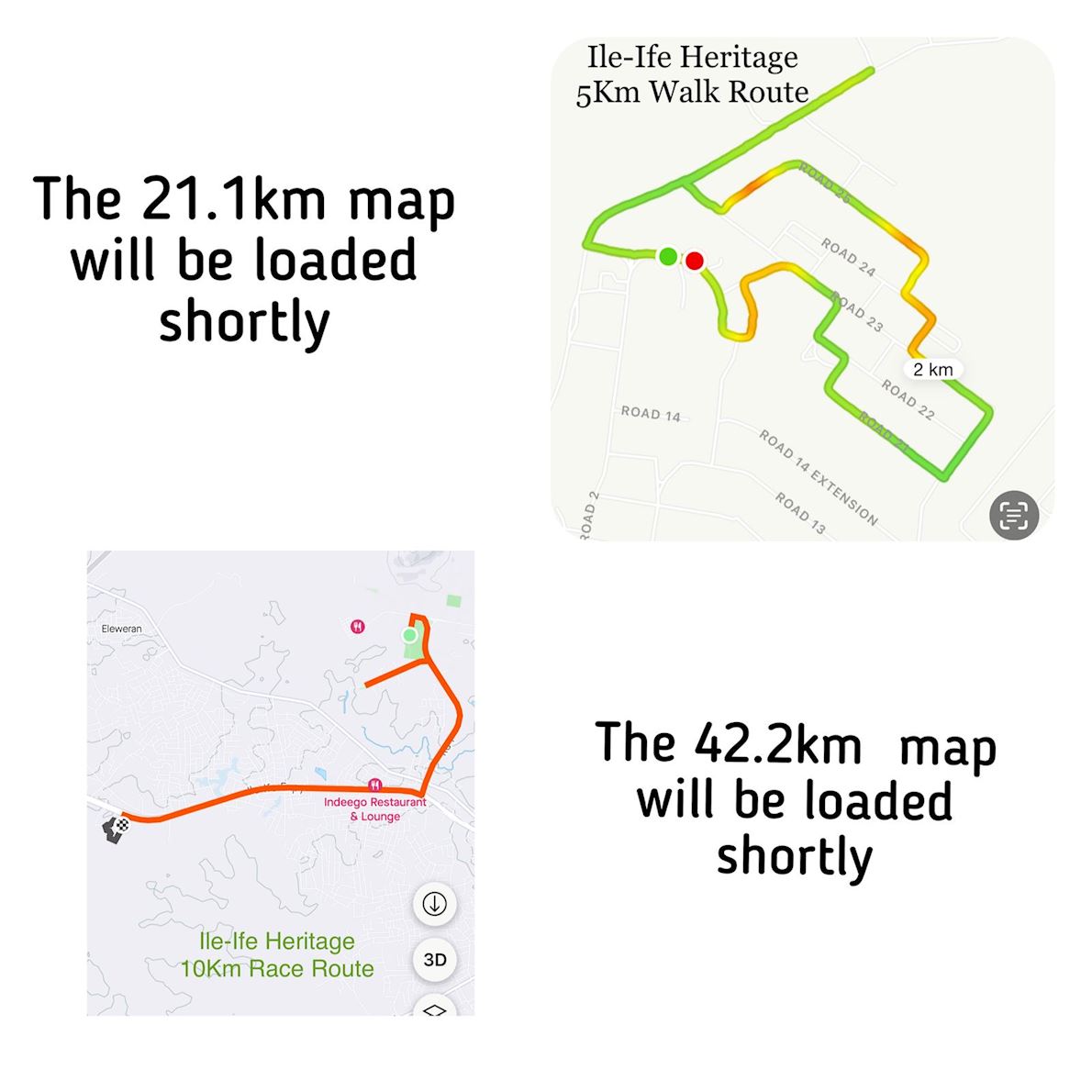 Ile-Ife Heritage Marathon Routenkarte
