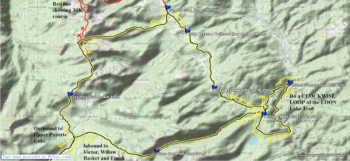 Idaho Mountain Trail Ultra Festival Routenkarte