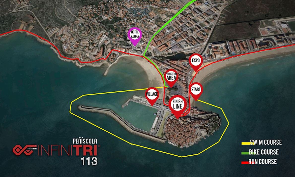 Infinitri 113 Triathlon  Peñíscola Mappa del percorso