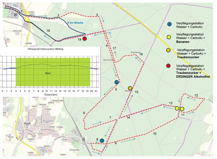 Halbmarathon Altötting  Mappa del percorso