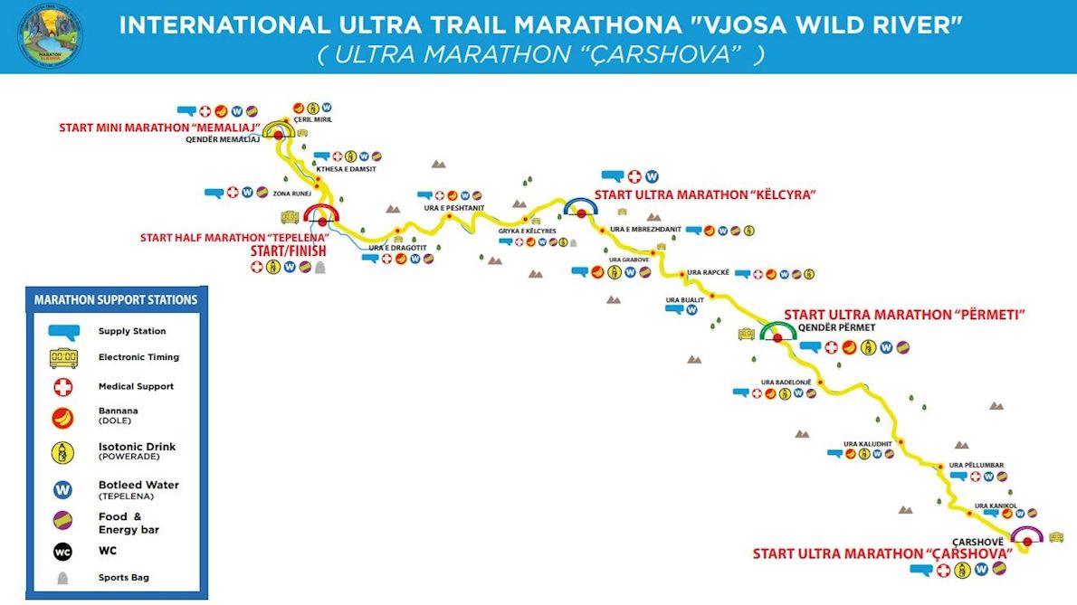International Ultra Trail Vjosa Wild River  路线图
