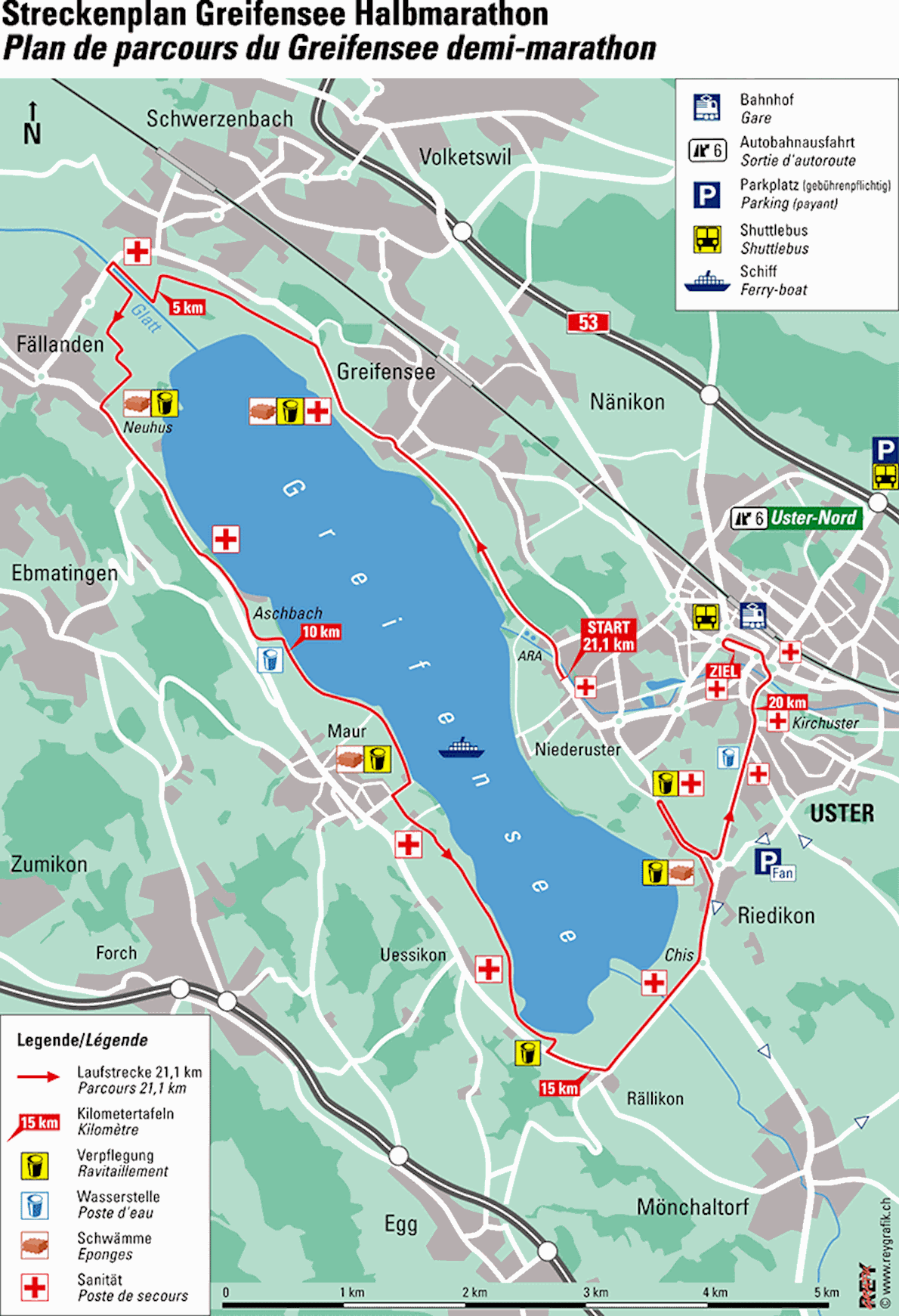 Greifenseelauf Ester Route Map