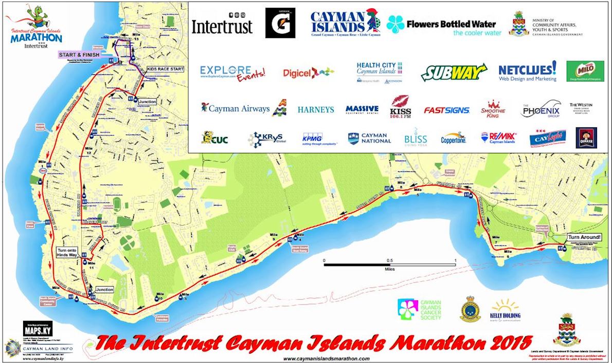 Cayman Islands Marathon MAPA DEL RECORRIDO DE