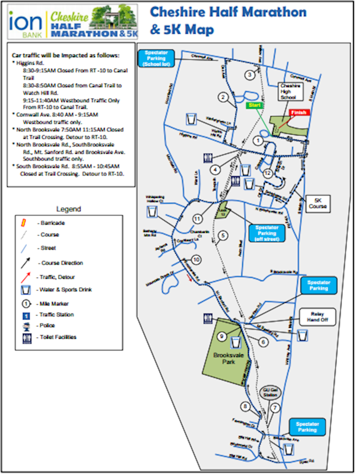 Ion Bank Cheshire Half Marathon & 5K Route Map