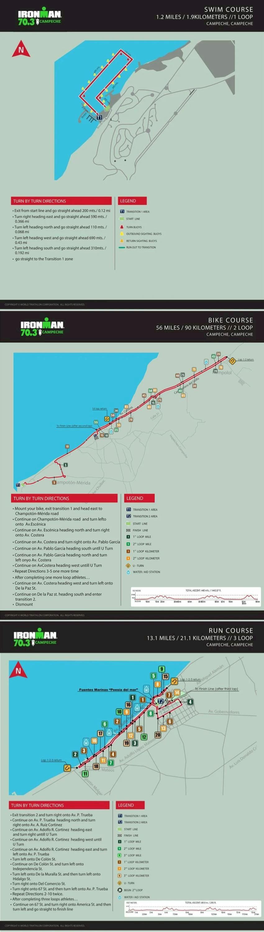 IRONMAN 70.3 Campeche Route Map