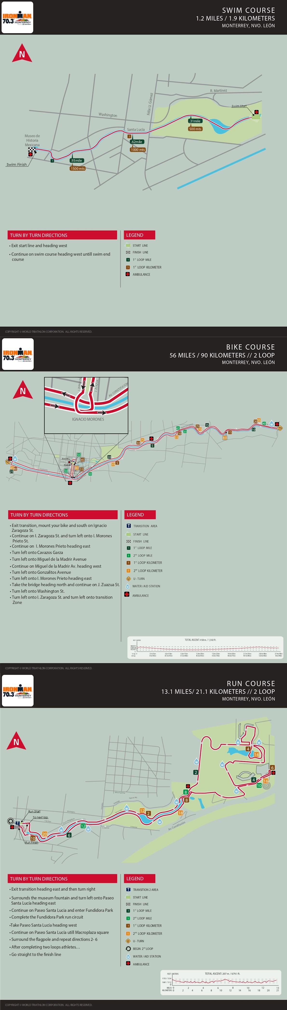 IRONMAN 70.3 Monterrey Route Map