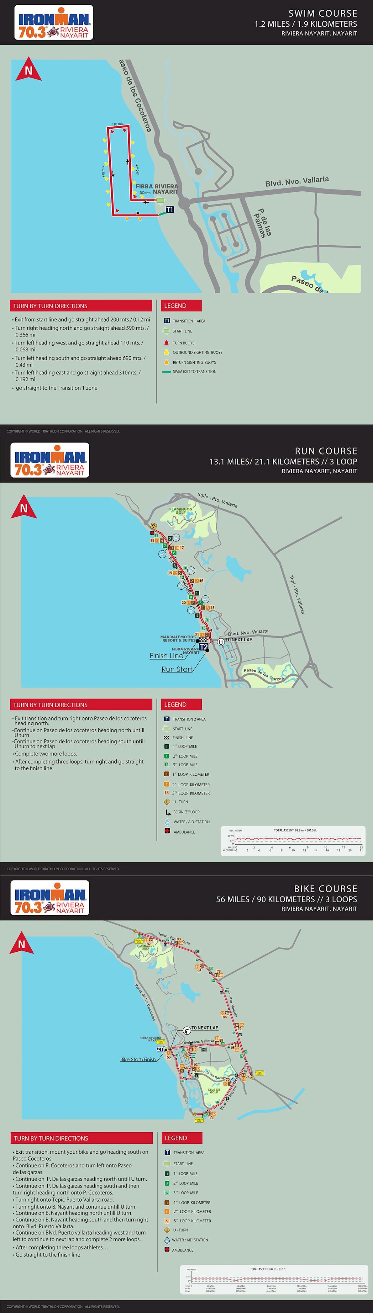 IRONMAN 70.3 Riviera Nayarit 路线图