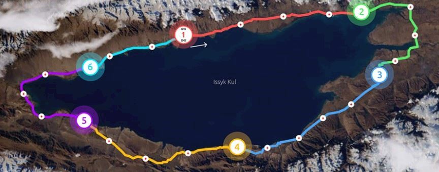 Issyk Kul Six-Day Challenge Routenkarte