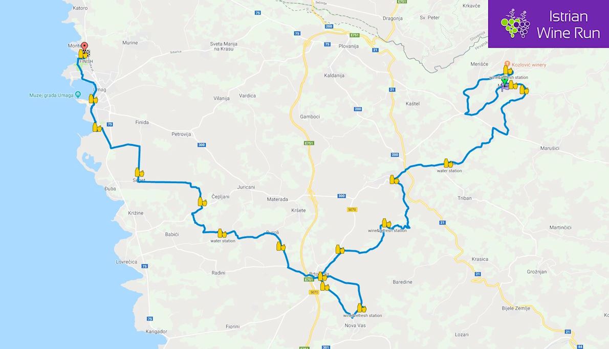 Istrian Wine Run Routenkarte