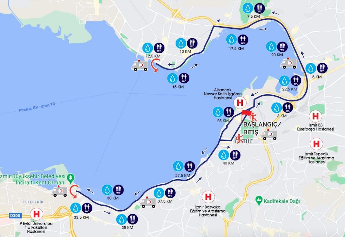 Izmir Marathon Mappa del percorso