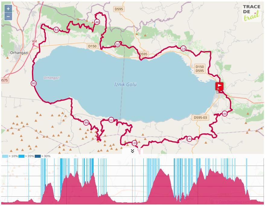 Iznik Ultramarathon Mappa del percorso