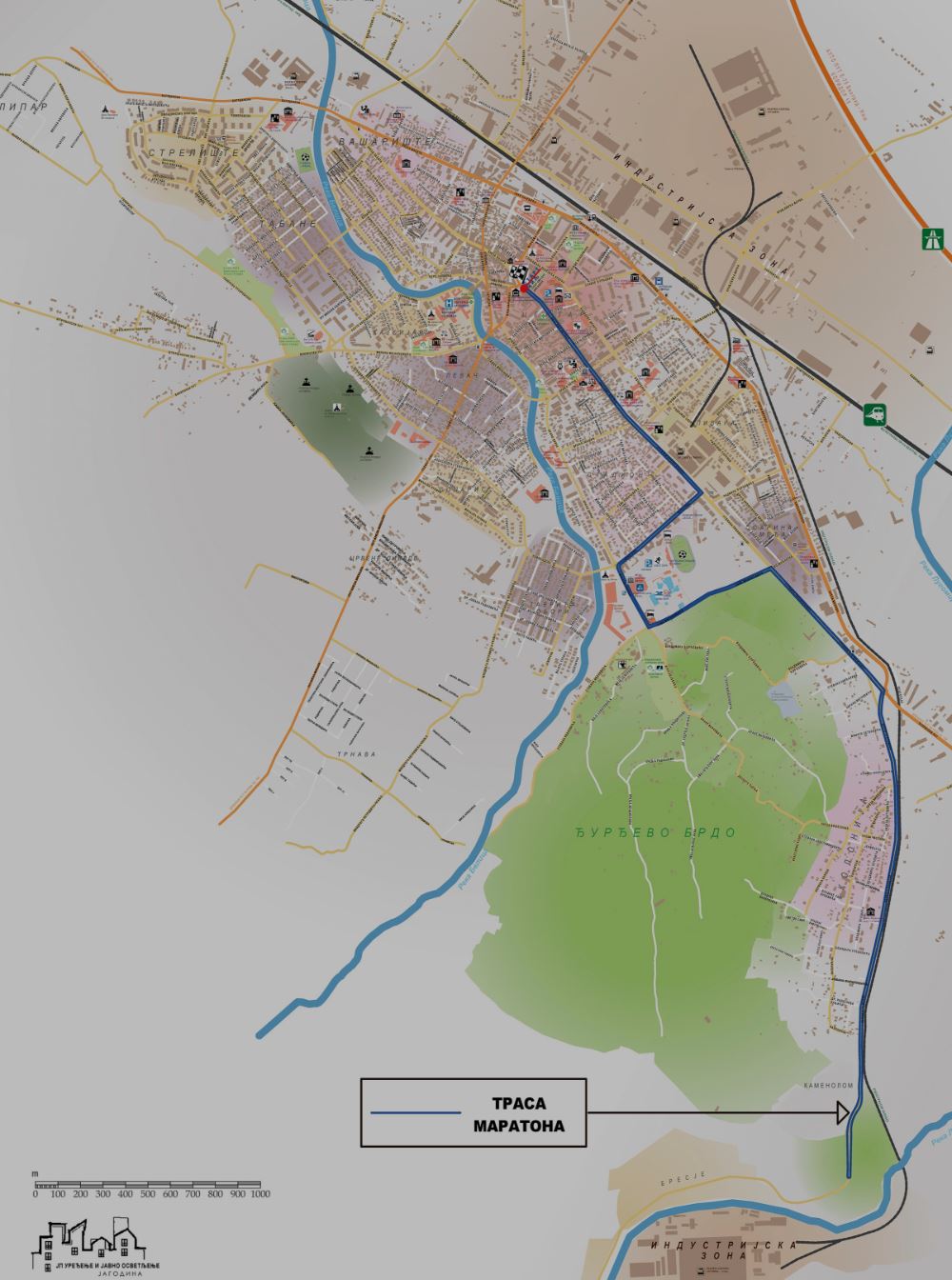 Jagodinski Marathon Route Map