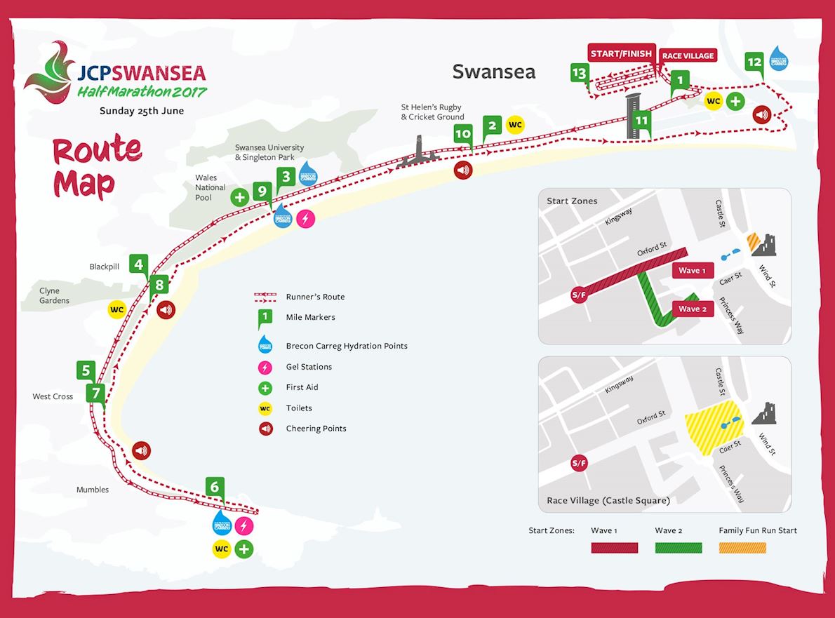 Swansea Half Marathon MAPA DEL RECORRIDO DE