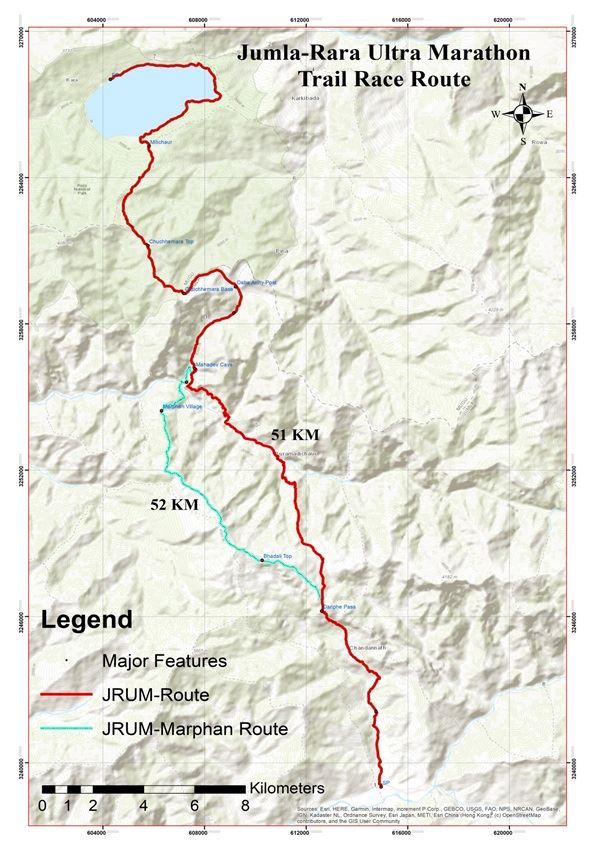 Jumla-Rara Ultra Marathon Route Map