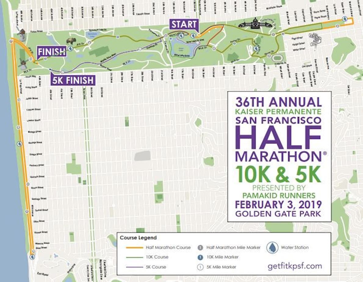 Kaiser Permanente Half Marathon 路线图