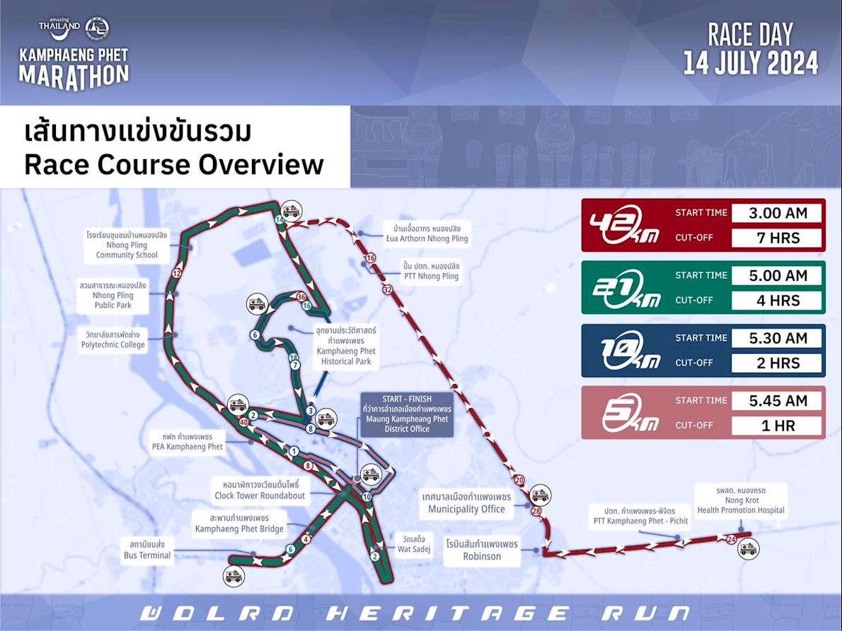 Kamphaeng Phet Marathon Mappa del percorso