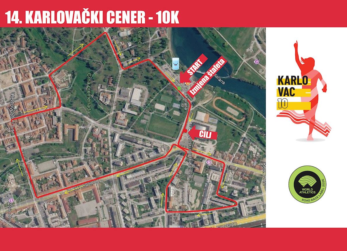 Karlovački cener -  10K WA ROAD LABEL RACE ITINERAIRE
