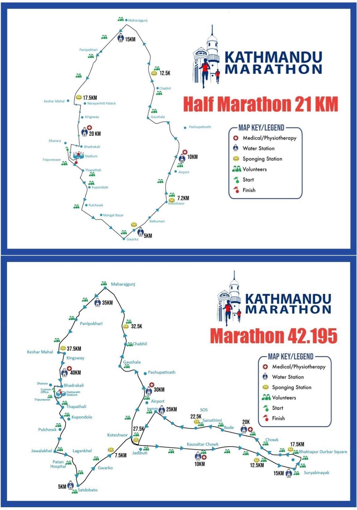 Kathmandu Marathon  Route Map