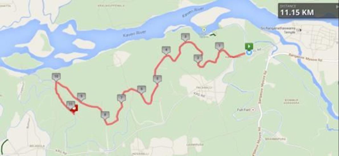 Kaveri Trail Marathon MAPA DEL RECORRIDO DE