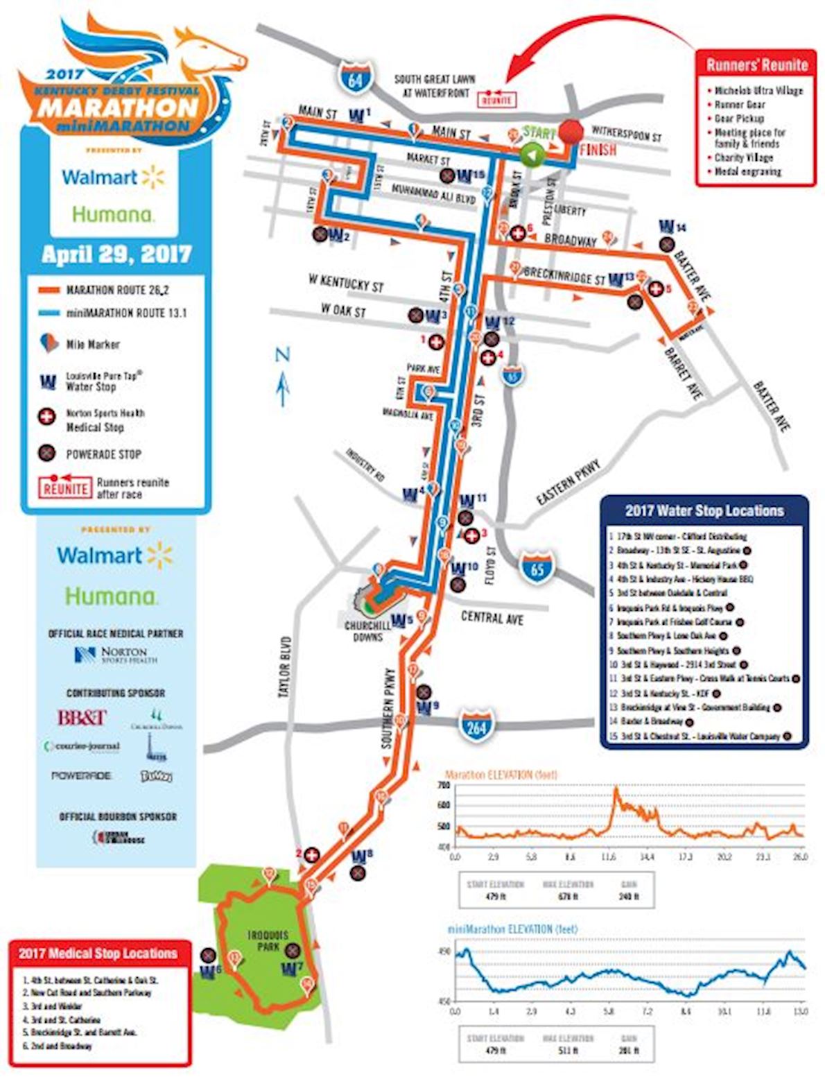 Kentucky Derby Festival Marathon Mappa del percorso