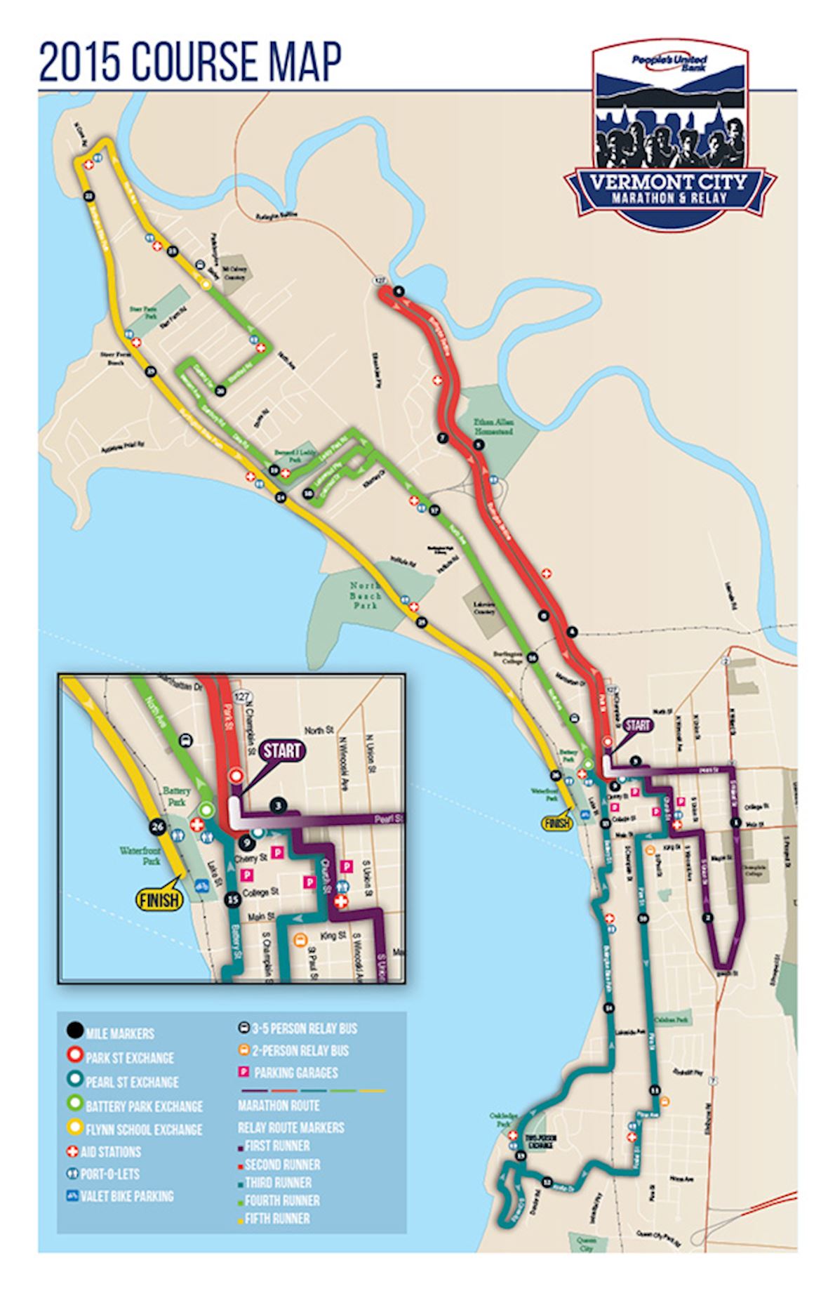 Vermont City Marathon 路线图