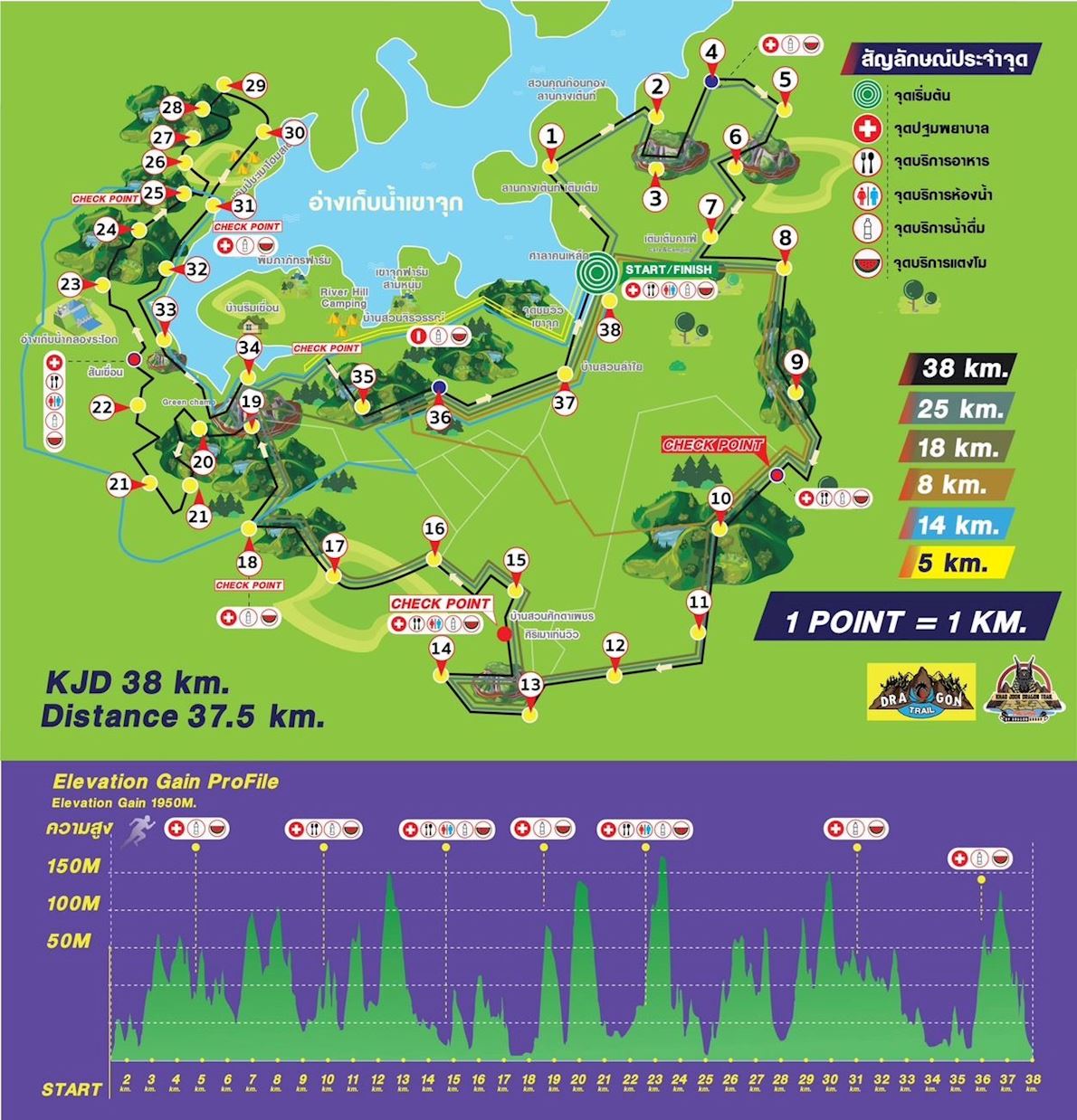 Khao Jook Dragon Trail Mappa del percorso