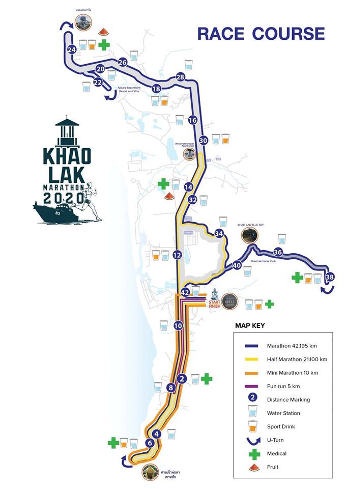 Khao Lak Marathon Mappa del percorso