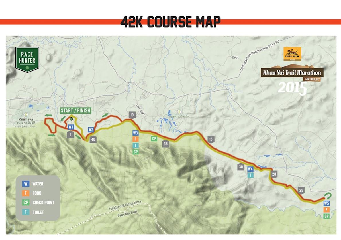 Khao Yai Trail Marathon Route Map