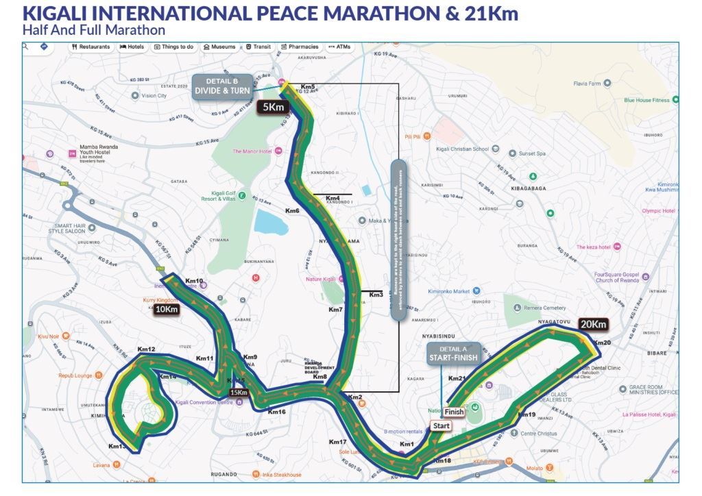 International Peace Marathon of Kigali 路线图