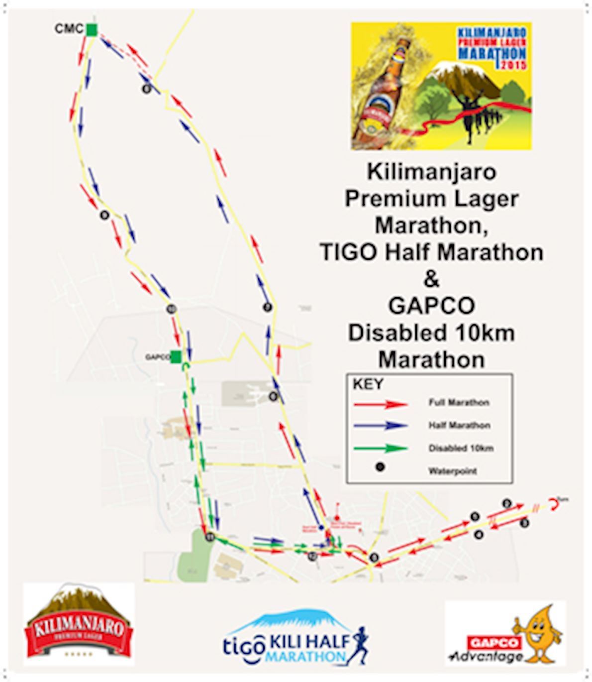 Kilimanjaro Marathon Routenkarte