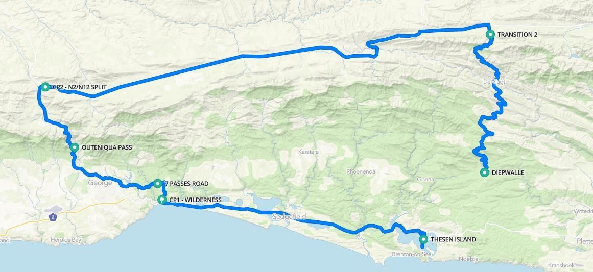 Knysna Extreme Triathlon Route Map