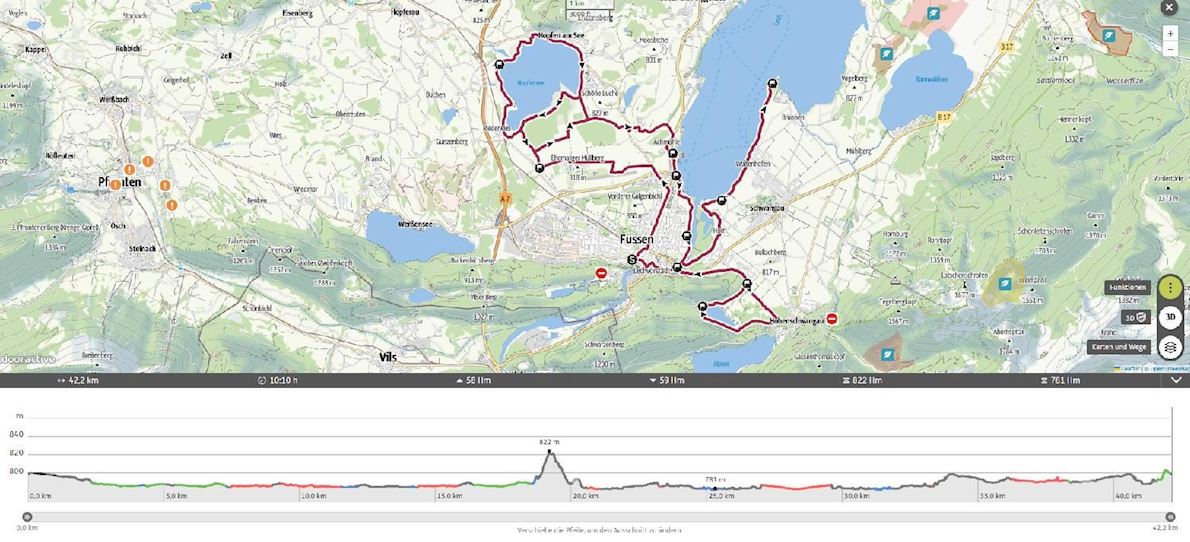 Königsschlösser  Marathon 路线图