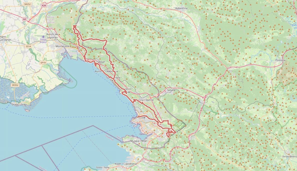 La Corsa della Bora Route Map