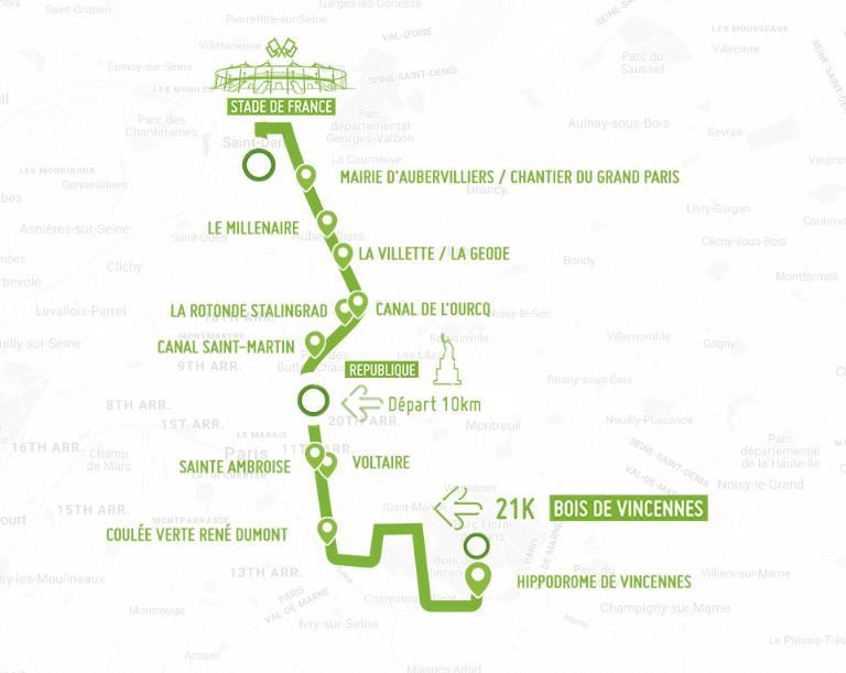 La Grande Course du Grand Paris Express MAPA DEL RECORRIDO DE