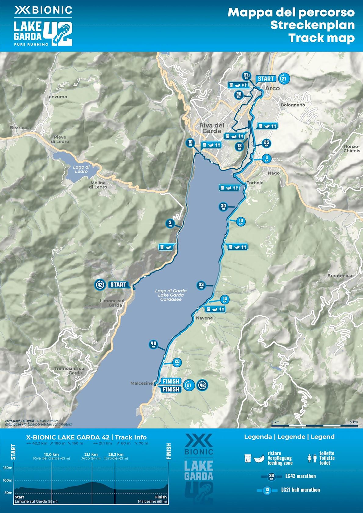 X-BIONIC LAKE GARDA 42 Route Map