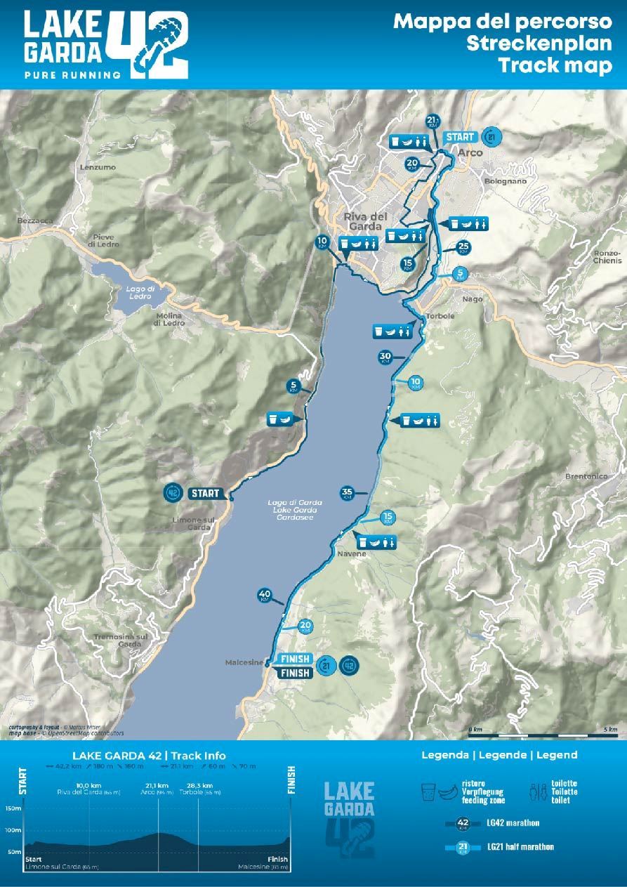 FILA LAKE GARDA 42 Mappa del percorso