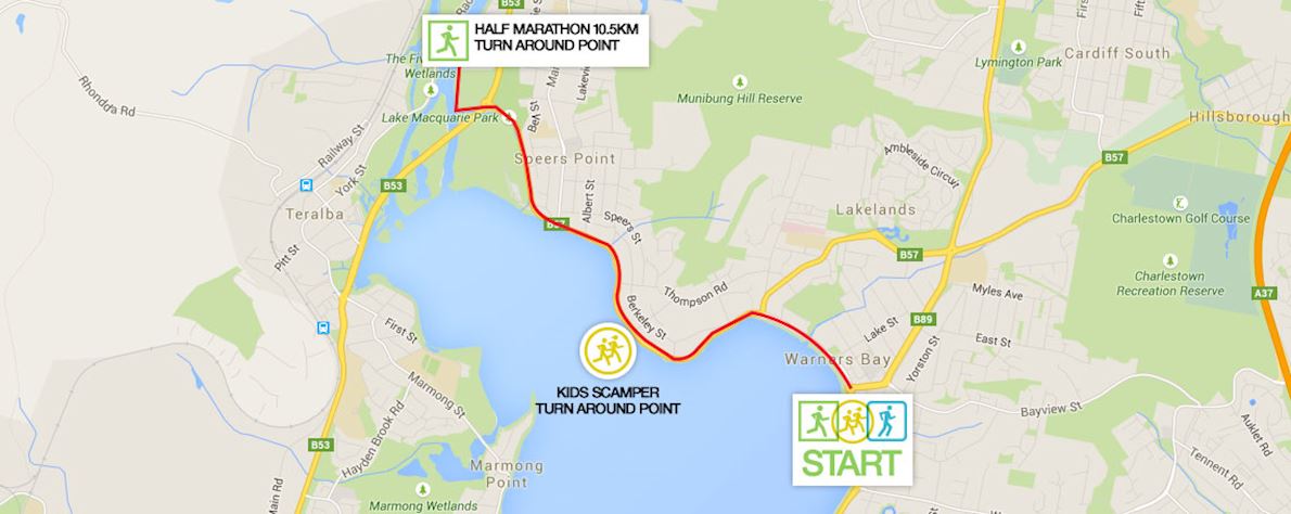 Lake Macquarie Running Festival Route Map