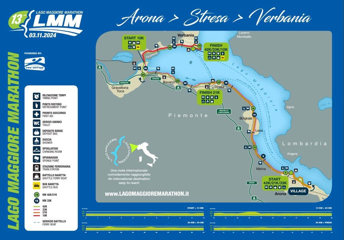 Lake Maggiore Marathon Mappa del percorso
